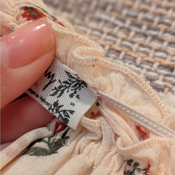 Free People Floral Ruffle body Suit- Cream - Picture 4 of 5